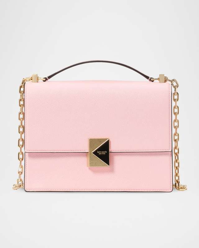 deco pebbled leather chain shoulder bag
